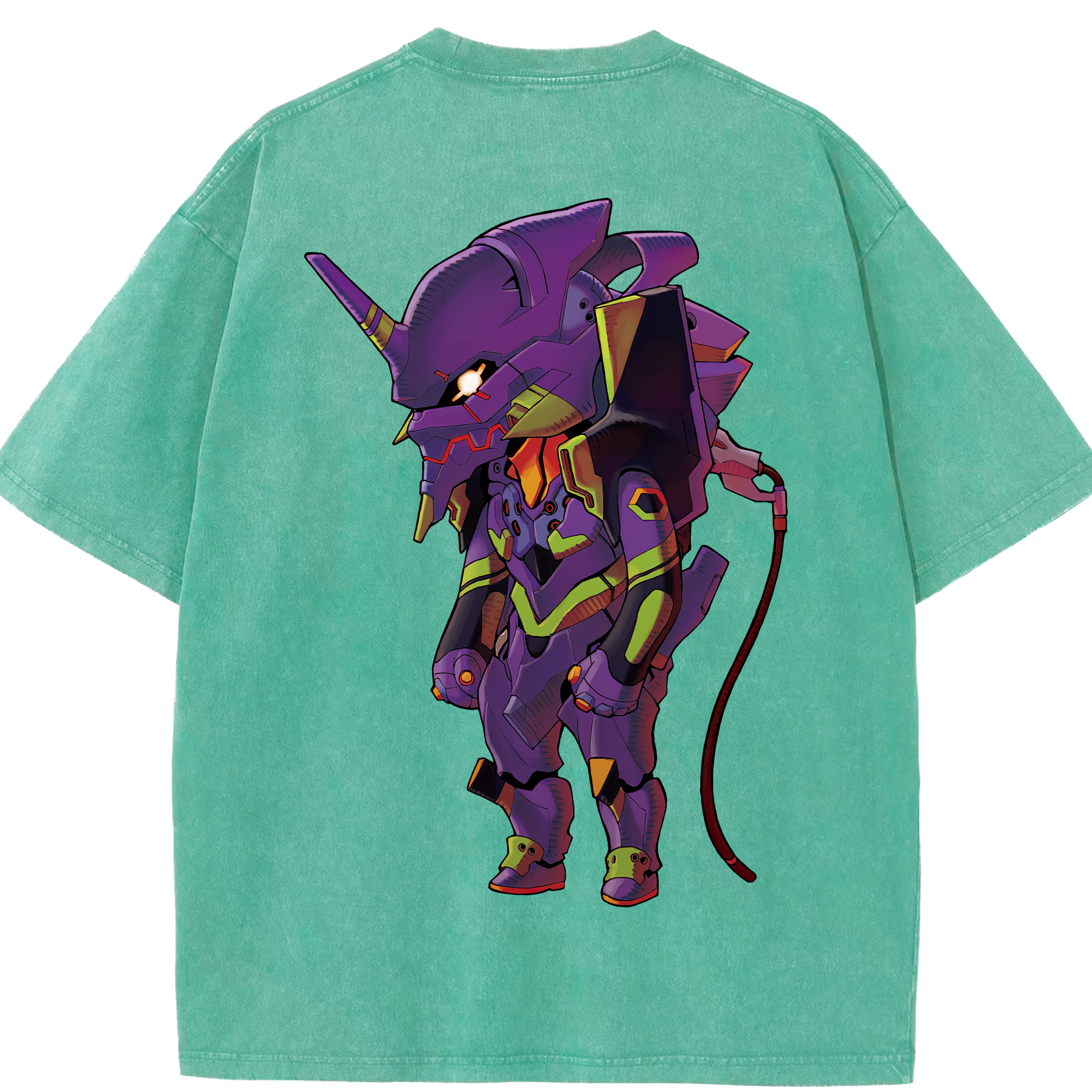（画像用） EVA 新世紀エヴァンゲリオン 綿100% ヴィンテージ風 半袖Tシャツ（背面プリント）